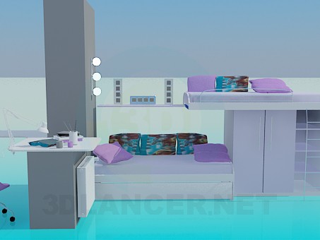 modelo 3D conjunto de muebles - escuchar modelo 3D conjunto de muebles - escuchar
