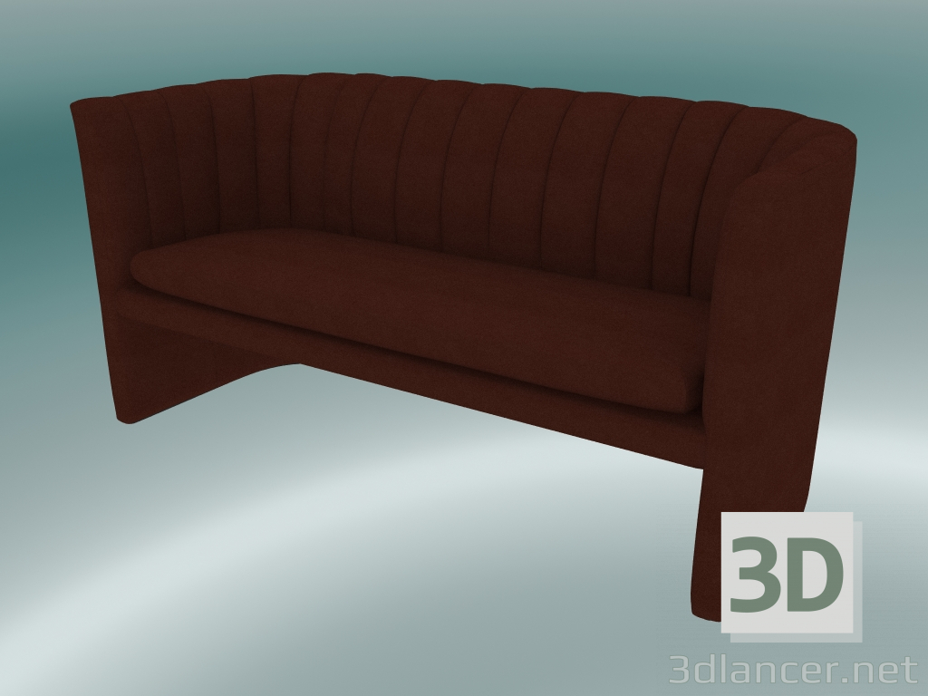modello 3D Mocassino doppio divano (SC25, H 75cm, 150х65cm, Velvet 3 Maroon) - anteprima