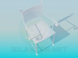 Chaise avec accoudoirs métalliques