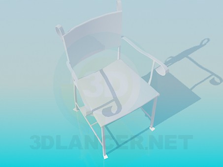 3D modeli Metal kol dayama sandalyeyle - önizleme