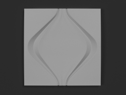 Gypsum 3D panel Soft rhombus