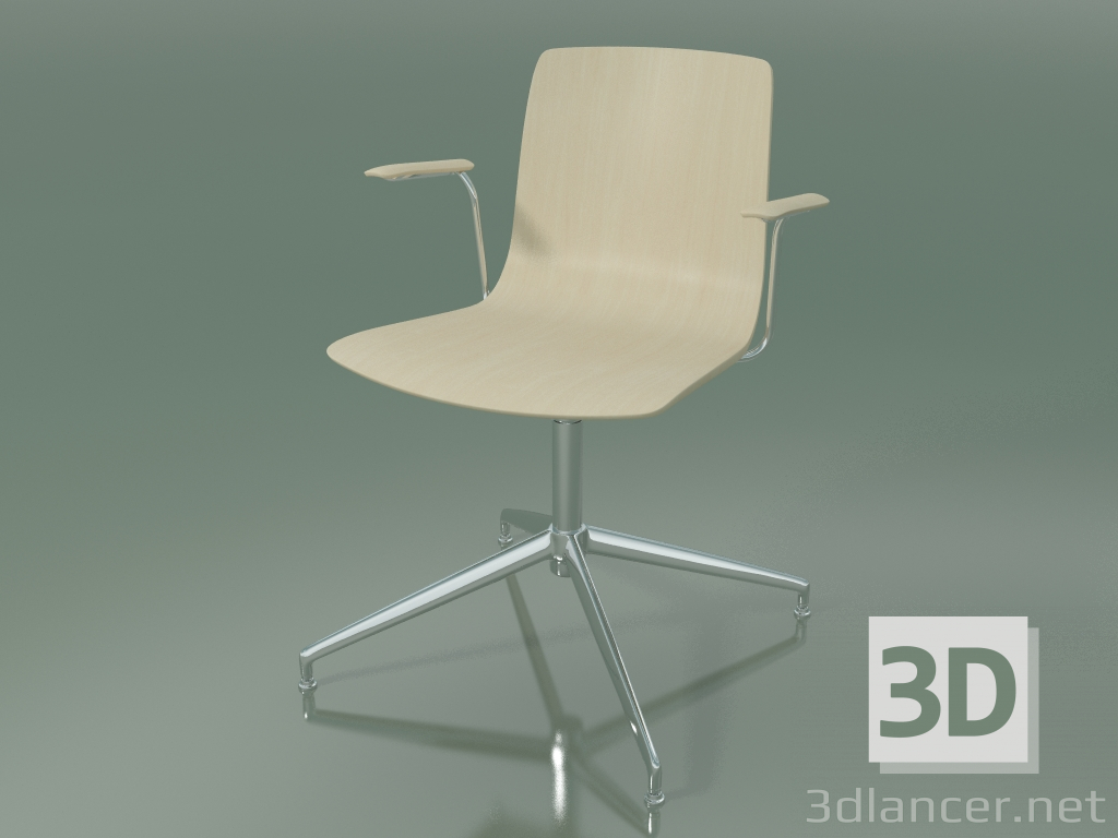 Modelo 3d Cadeira 5909 (4 pernas, giratória, com braços, bétula branca) - preview