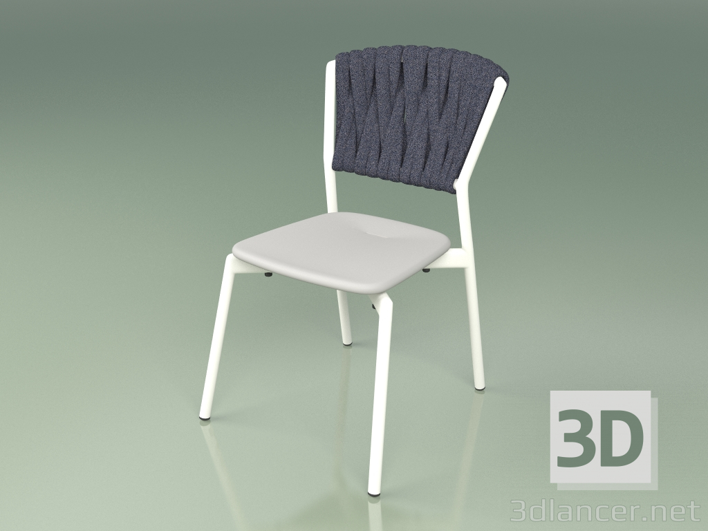 modèle 3D Chaise 220 (Métal Lait, Résine Polyuréthane Gris, Ceinture Rembourrée Gris-Bleu) - preview