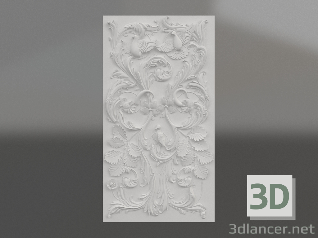 modèle 3D Bas-relief Mélodie symétrique - preview