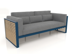 3-Sitzer-Sofa mit hoher Rückenlehne (Graublau)