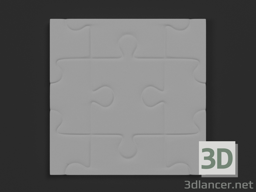 3d model Gypsum 3D panel Puzzle large - preview