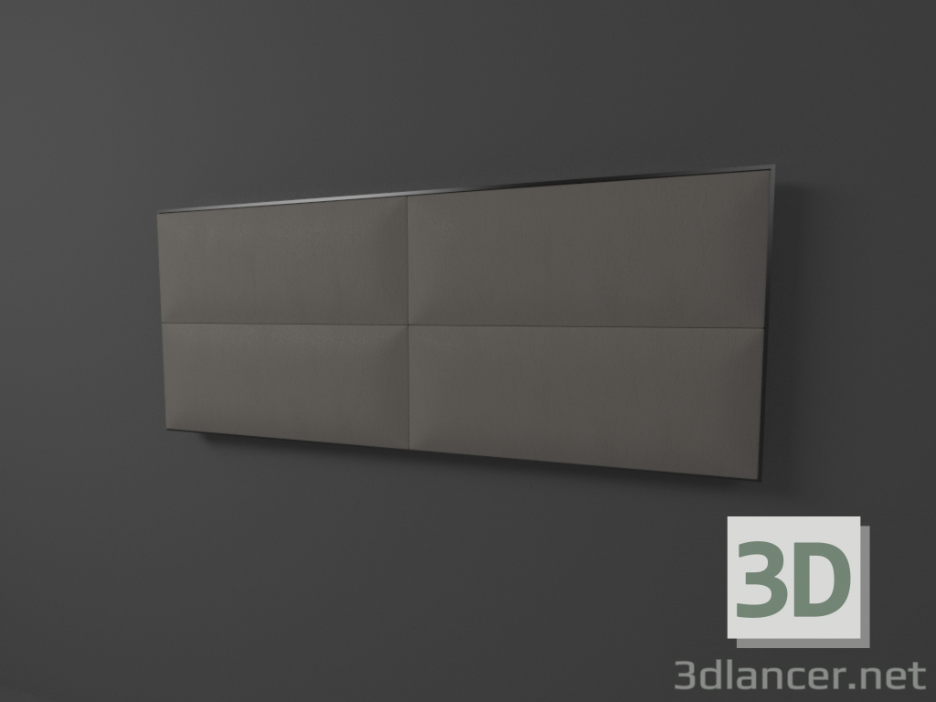 3d model cabecero tapizado marco acero - vista previa