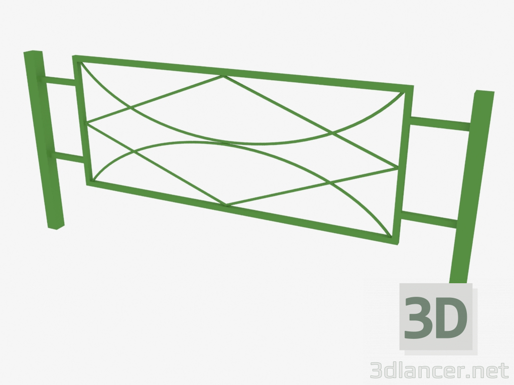 3 डी मॉडल बाड़ लगाना (1 स्टैंड के साथ) (10006) - पूर्वावलोकन