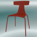 modello 3D Sedia impilabile REMO sedia in plastica (1417-20, plastica rosso corallo, rosso corallo) - anteprima