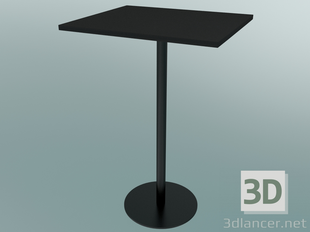 modello 3D Tavolo da pranzo Nærvær (NA13, H 102cm, 60x70cm, Fenix laminato nero) - anteprima