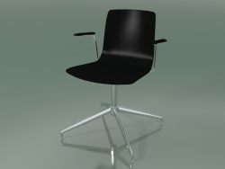 Chair 5909 (4 legs, swivel, with armrests, black birch)