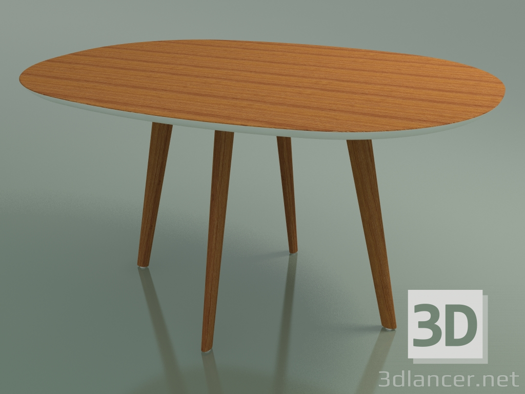 modello 3D Tavolo ovale 3506 (H 74 - 135x100 cm, M02, effetto teak, opzione 1) - anteprima