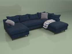 Sofa Stylish Stan U right side (dark blue)