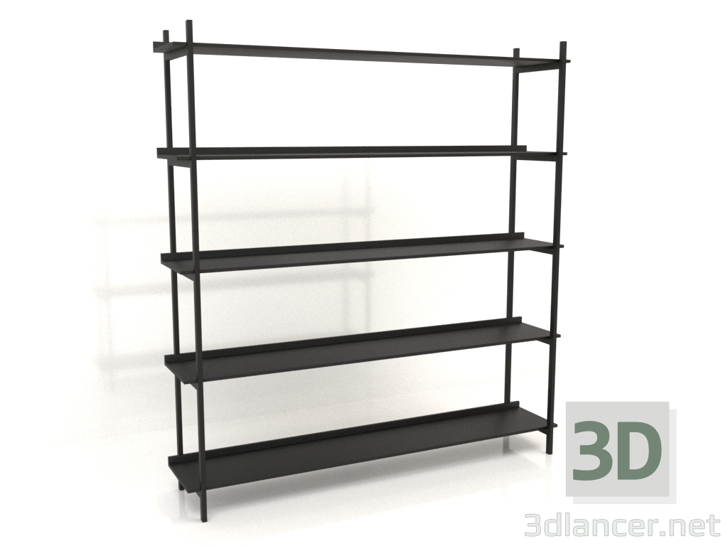 3d model Bookcase ST 02 (1900х400х2020, wood black) - preview