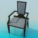 3d модель Широкий стілець із звуженою спинкою – превью
