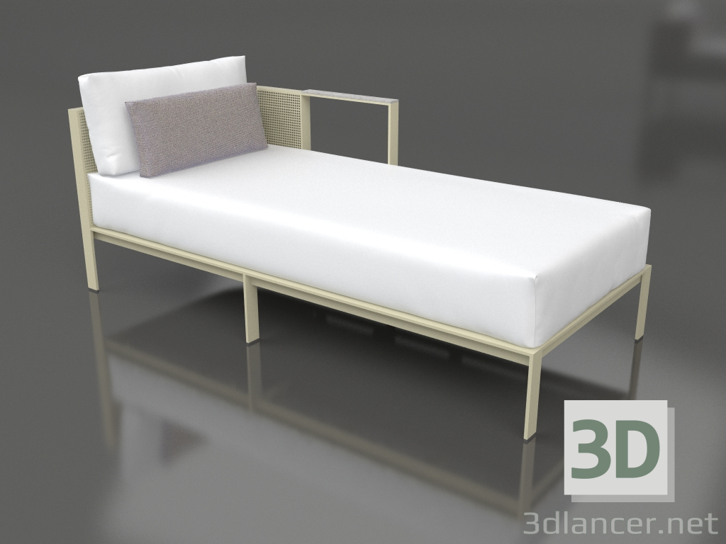 modèle 3D Module canapé, section 2 droite (Or) - preview
