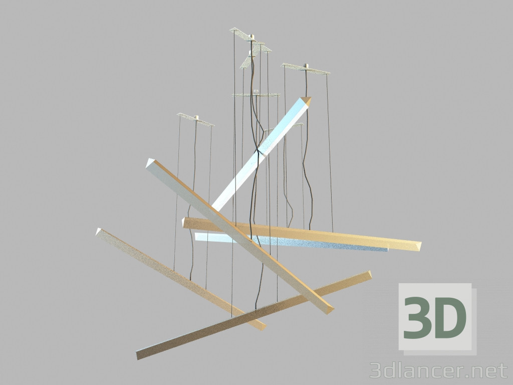 modèle 3D lampe suspendue de 2342 - preview