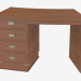 3d model Desk writing with drawers and bronze decor - preview