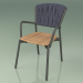 3D Modell Chair 221 (Metal Smoke, Teak, gepolsterter Gürtel Grau-Blau) - Vorschau