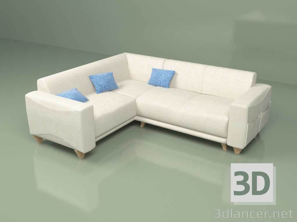 modello 3D Divano Classy Sophie L max lato sinistro (grigio-beige) - anteprima