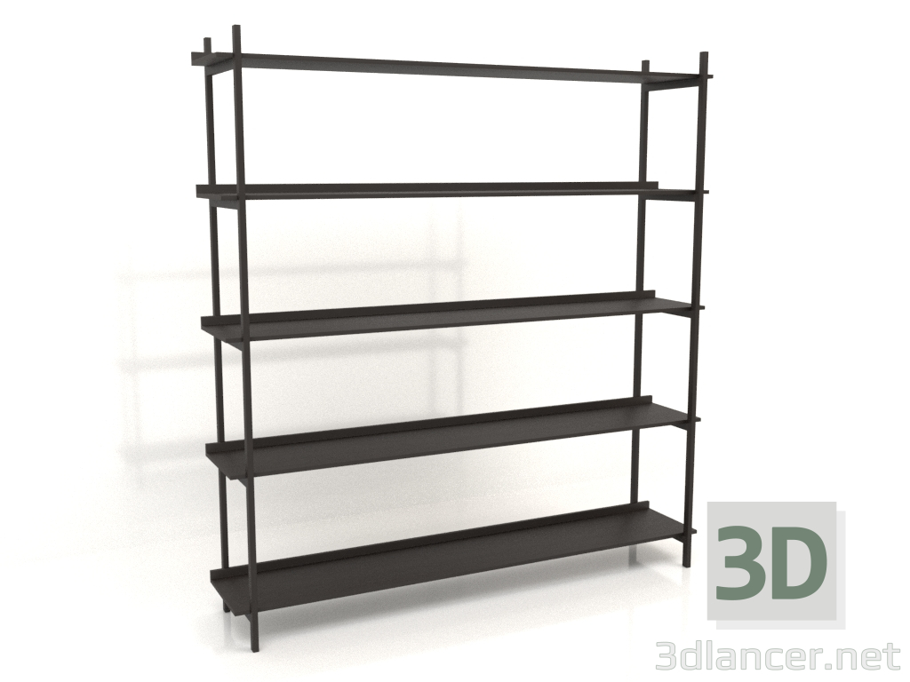 3d model Bookcase ST 02 (1900х400х2020, wood brown dark) - preview