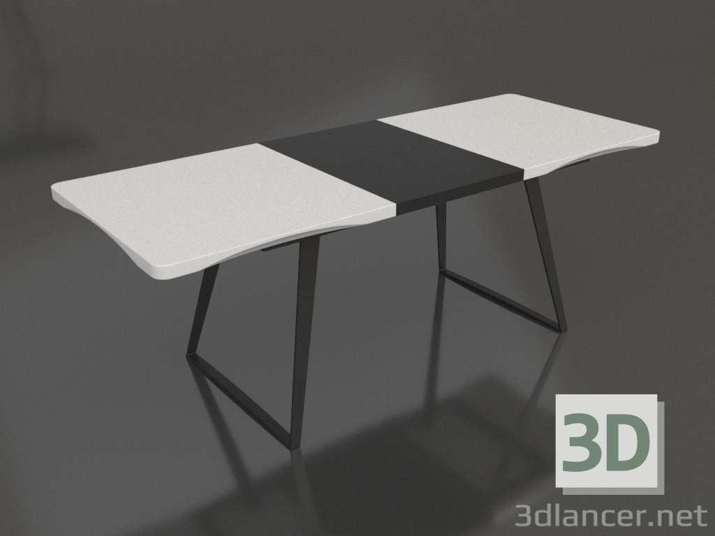 modèle 3D Table pliante Vermont dépliée (noir-blanc) - preview