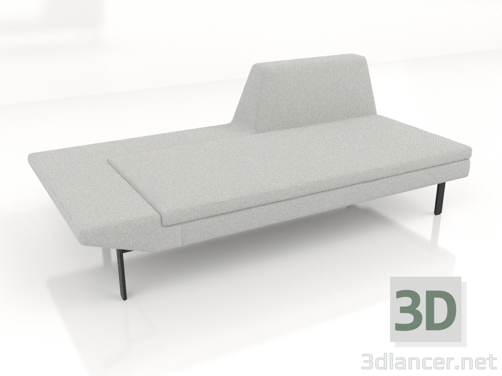 3D Modell Chaiselongue offen 186 mit Armlehne rechts (Metallbeine) - Vorschau
