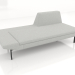 3d model Chaise longue open 186 with an armrest on the right (metal legs) - preview