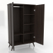 3D Modell Schrank 4 1000x450x1650 mm (offen, Esche-Nussbaum) - Vorschau