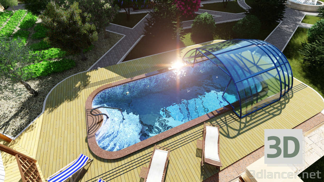 3d model Private swimming pool - preview