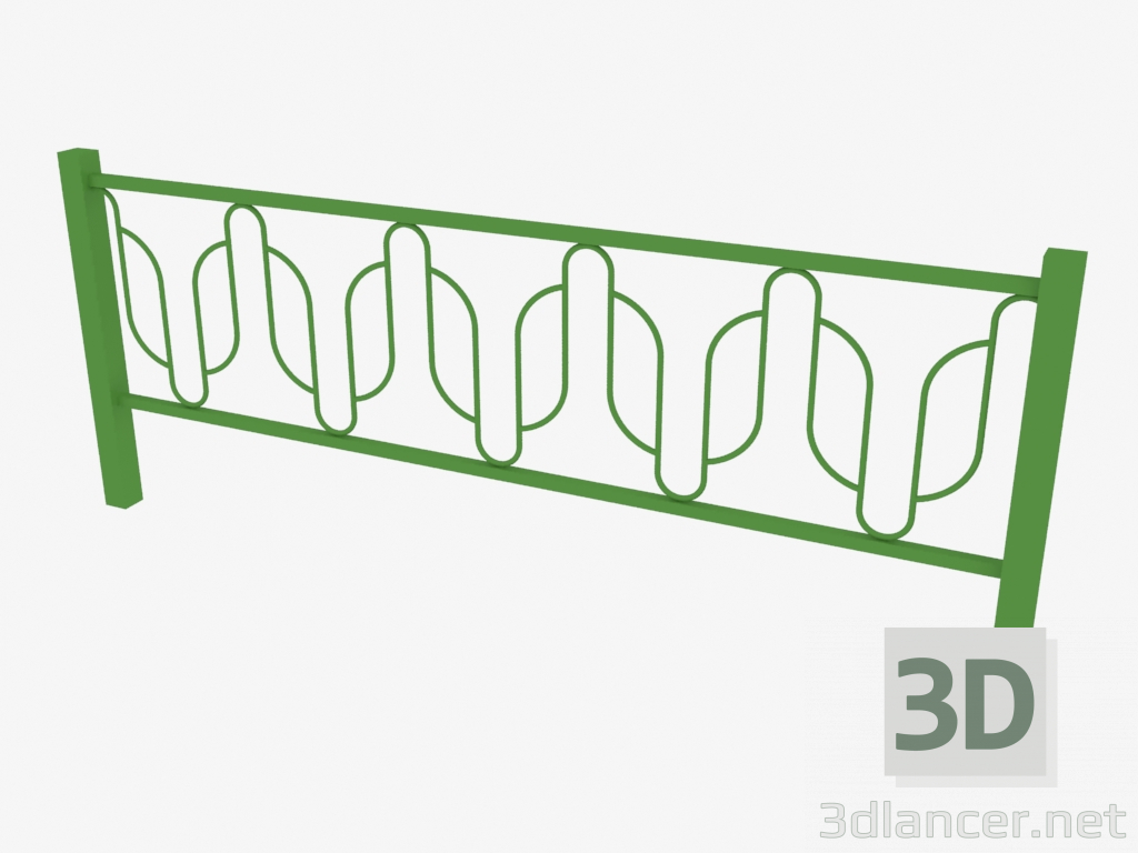 3 डी मॉडल बाड़ लगाना (1 स्टैंड के साथ) (10004) - पूर्वावलोकन