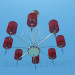 3d model Lámpara decorada con cristal picos - vista previa