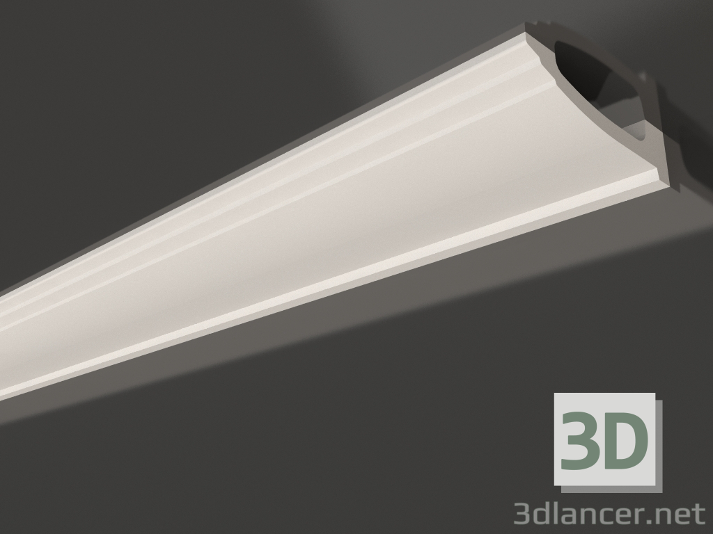 modèle 3D Corniche de plafond en plâtre lisse KG 006 1 (41x163) - preview