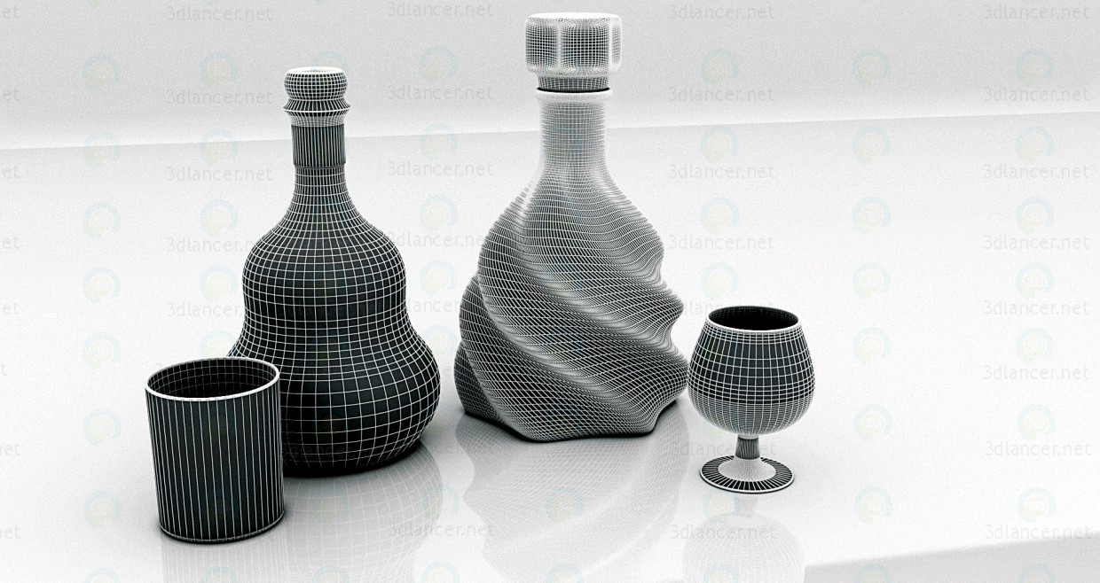 3d Cognac model buy - render 3d Cognac model buy - render