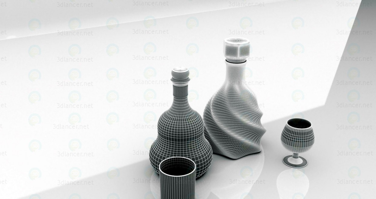 3d Cognac model buy - render 3d Cognac model buy - render
