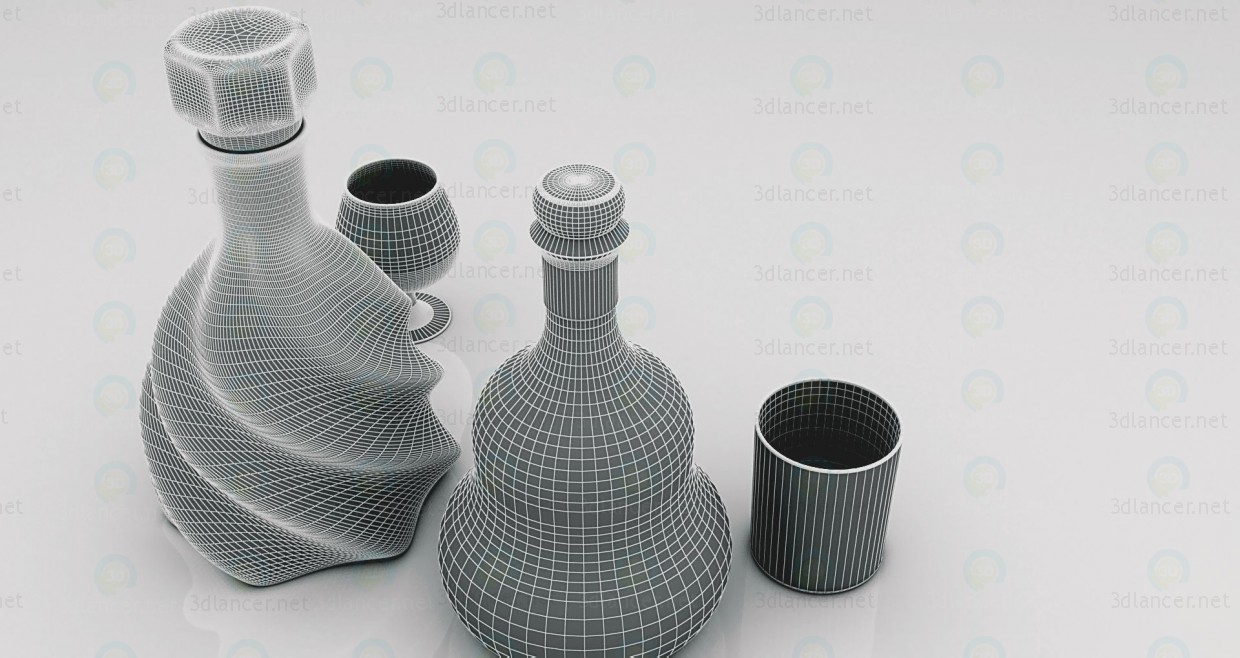 3d Cognac model buy - render 3d Cognac model buy - render
