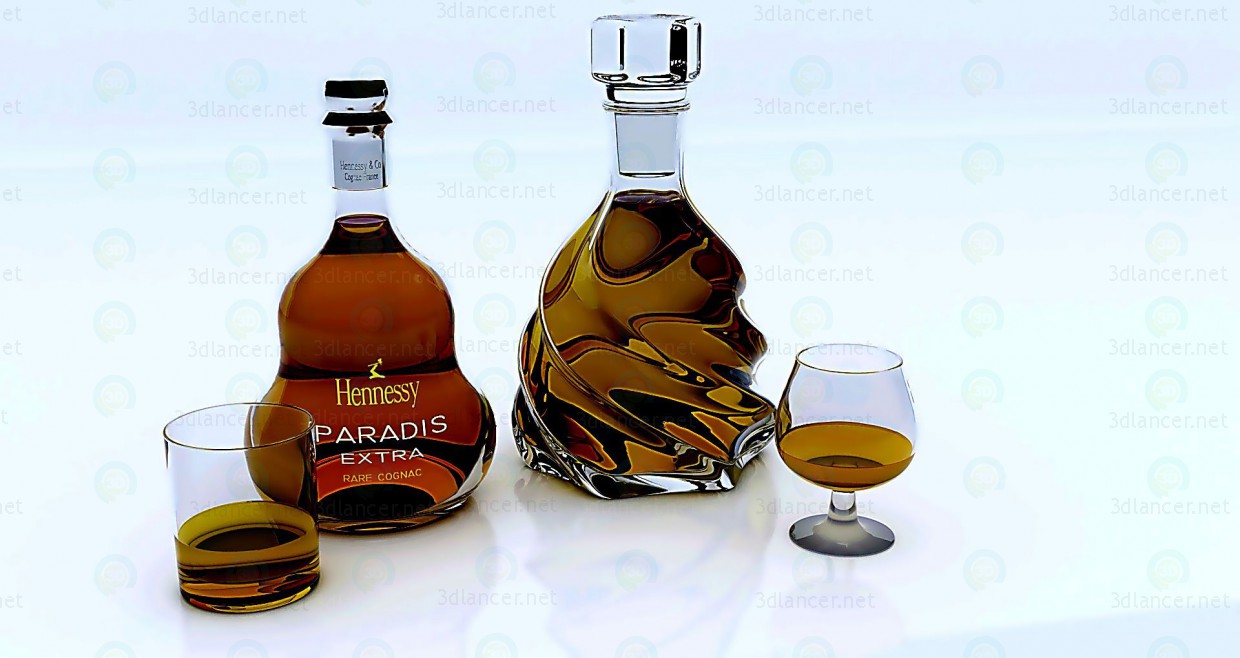 3d Cognac model buy - render 3d Cognac model buy - render