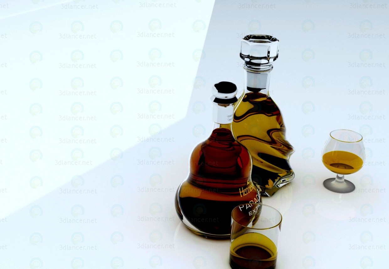 3d Cognac model buy - render 3d Cognac model buy - render