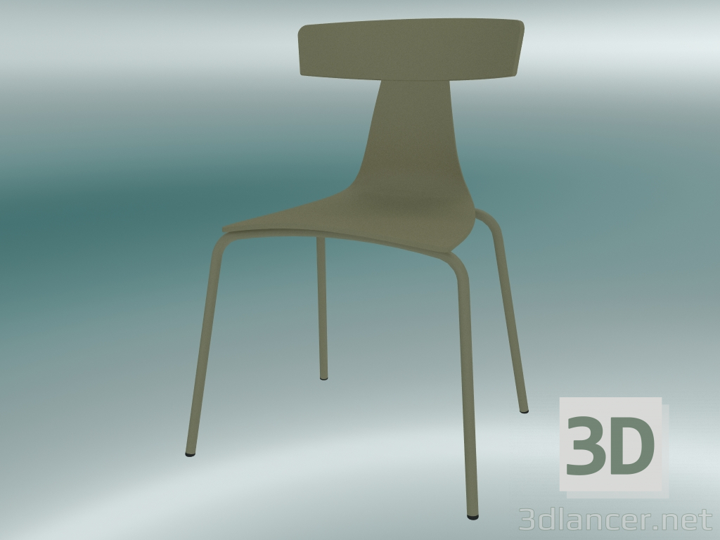 3d модель Стул стекируемый REMO plastic chair (1417-20, plastic yellow grey, yellow grey) – превью