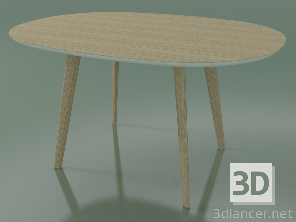 3D Modell Ovaler Tisch 3506 (H 74 - 135 x 100 cm, M02, gebleichte Eiche, Option 2) - Vorschau