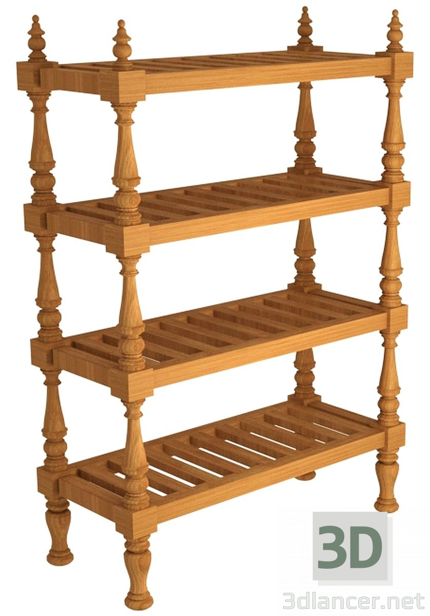 3d model Antique floor rack - preview 3d model Antique floor rack - preview