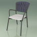 3D modeli Sandalye 221 (Metal Duman, Poliüretan Reçine Gri, Dolgulu Kemer Gri-Mavi) - önizleme