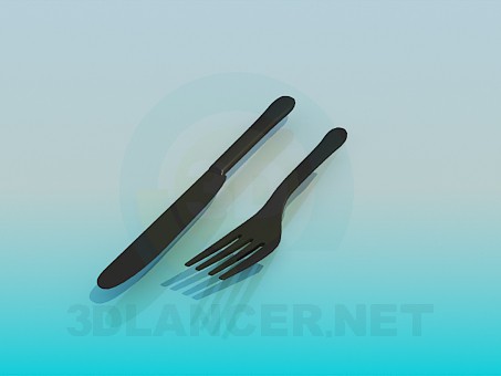 3d model Fork and knife - preview