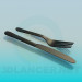 3d model Tenedor y cuchillo - vista previa