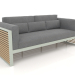 3D Modell 3-Sitzer-Sofa mit hoher Rückenlehne (Zementgrau) - Vorschau