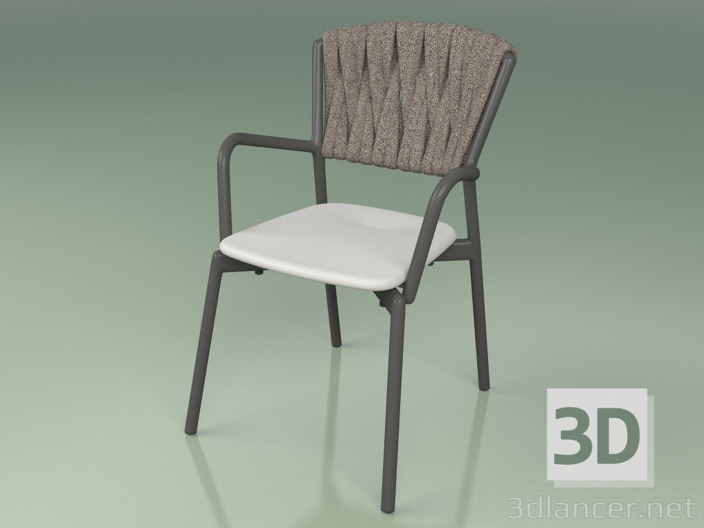 3D Modell Stuhl 221 (Metal Smoke, Polyurethanharz Grau, Gepolsterter Gürtel Grau-Sand) - Vorschau
