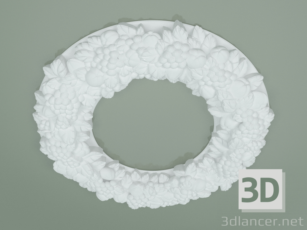 3D Modell Vorgefertigte Gipsrosette PA040 - Vorschau