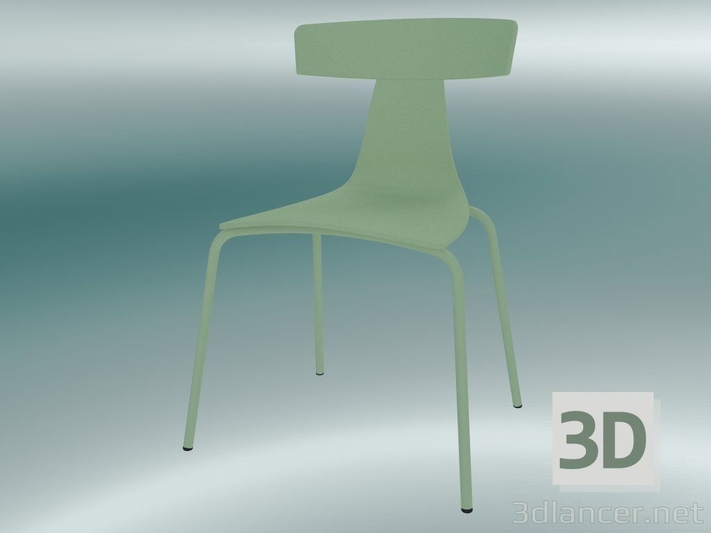 modello 3D Sedia impilabile REMO sedia in plastica (1417-20, plastica verde pastello, verde pastello) - anteprima