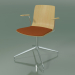 3d model Chair 5910 (4 legs, swivel, with armrests, with seat cushion, natural birch) - preview