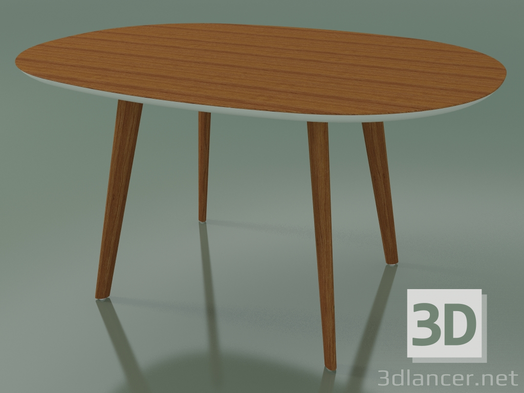 modello 3D Tavolo ovale 3506 (H 74 - 135x100 cm, M02, effetto teak, opzione 2) - anteprima